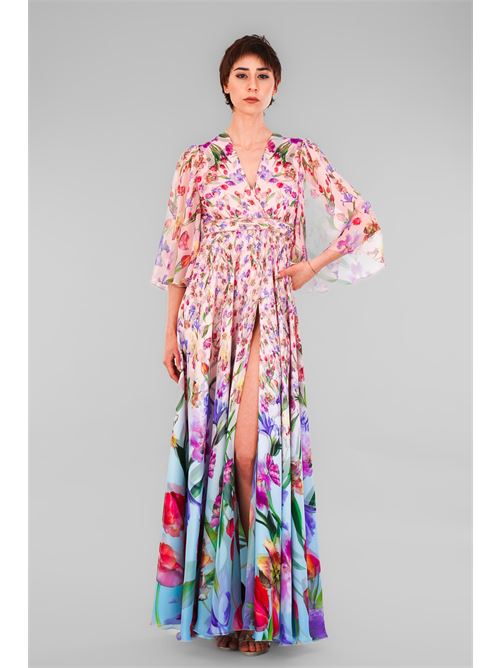 Abito in chiffon fantasia D'Andrea collection | 25084MULTICOLOR